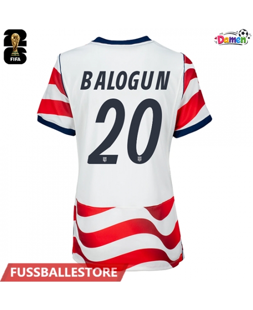 Günstige Vereinigte Staaten Folarin Balogun #20 Heimtrikot Damen WM 2026 Kurzarm